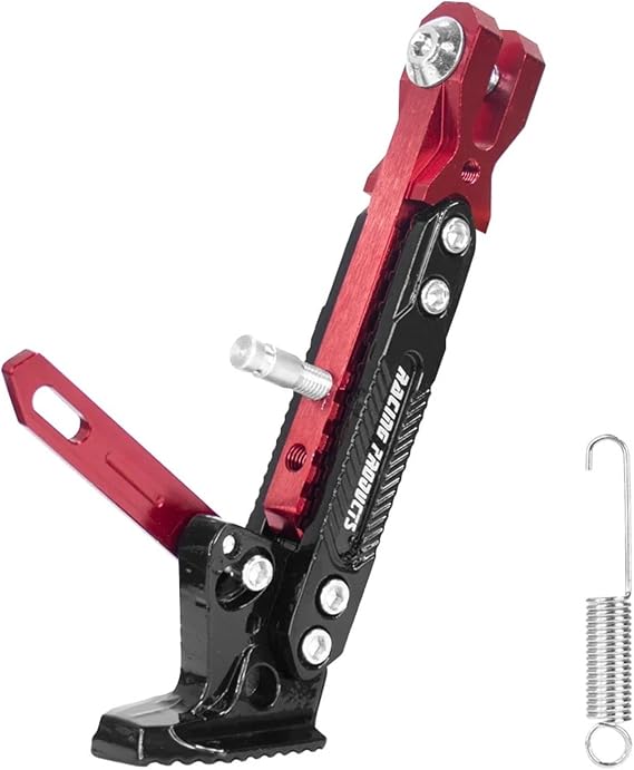 Motorbike Stand Electric Scooter Kickstand Parking Bracket Adjustable Foot Supports/Fit for Dualtron 3 Thunder Spider Eagle Pro Side Support Parts(Red)