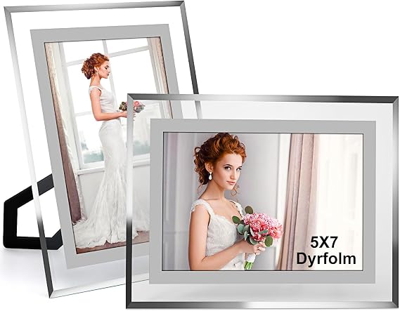 2 Pack 5X7 Picture Frames Clear Picture Frame,Silver
