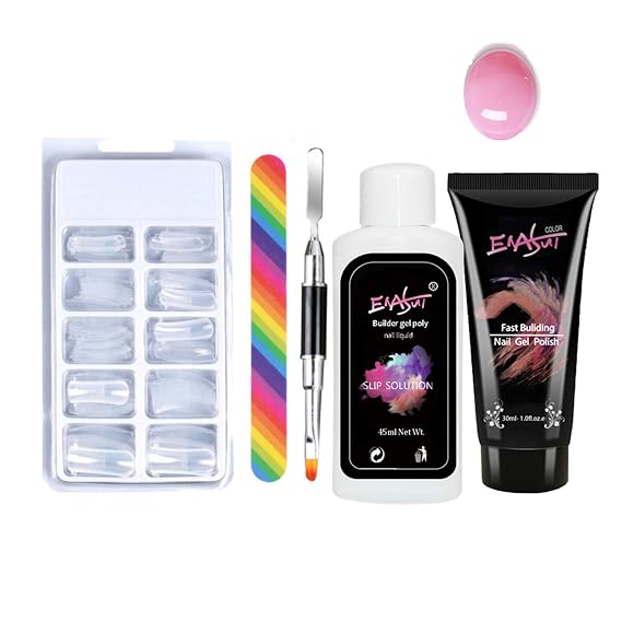 Nail Art Quick Extension Poly UV Gel Nail Extension Gel Quick Building Nail Enhancement Trial Kit Poly Nail Extension Gel 5PCS/Kit (3Pcs/Kit Pink Gel)