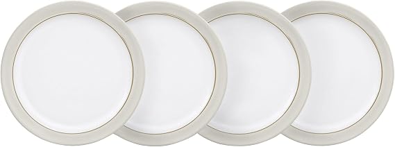 Denby Natural Canvas Plate Set, Cream, Medium, Set of 4