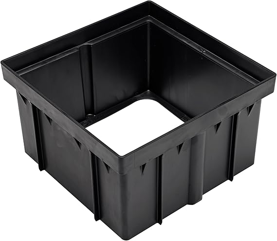 NDS 1216 Catch Basin Riser for 12 Inch Square Catch Basin Drain and 12 Inch Low-Profile Adapter Drain, Black