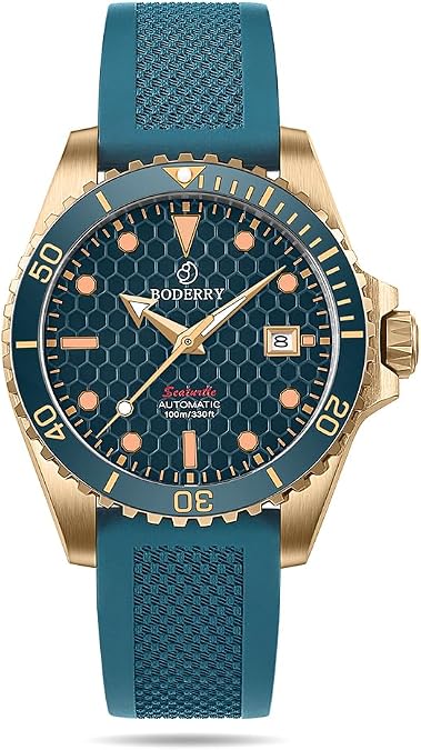 BODERRY Original Japanese Automatic Dive Watches for Men,Bronze Case with Sapphire Crystal -100M Waterproof Mens Mechanical Wrist Watches with Rotating Bezel & Screw Down Crown...