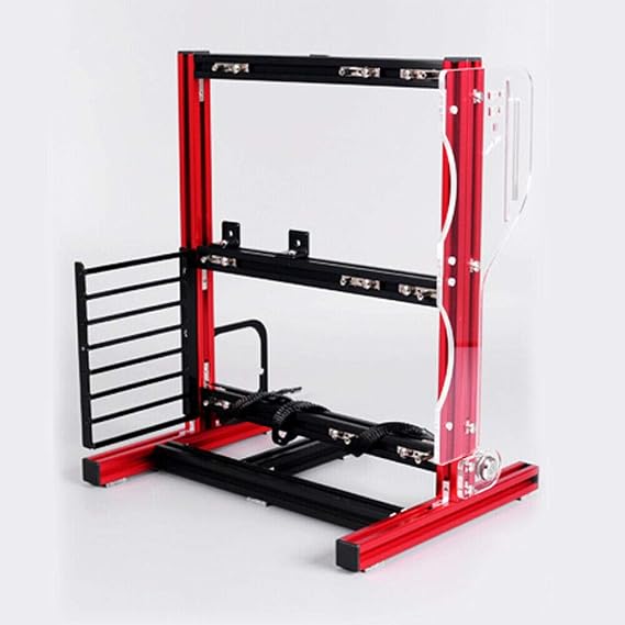 DIY ITX ATX MATX PC Frame Test Bench Open Air Case Water Cooling Fan Chassic,ATX Mini Computer Case,Red