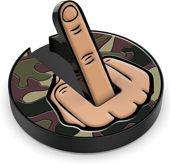 Ultimate Middle Finger Camo Golf Ball Marker, Magnetic Hat Clip