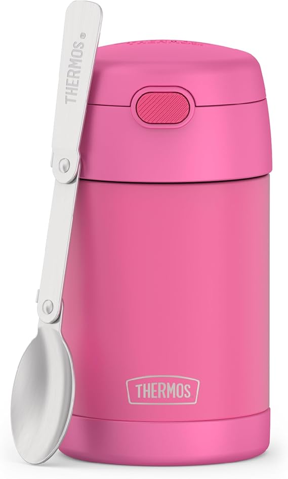 THERMOS FUNTAINER Food Jar with Spoon, 16oz, Neon Pink