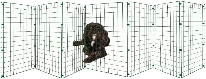 Free Standing Dog Gate - 75cm x 5ft Metal Fence Panels - 50x50mm Portable Wire Fencing for Dogs - Dog Fence for Indoor or Outdoor Use - Foldable Puppy Playpen