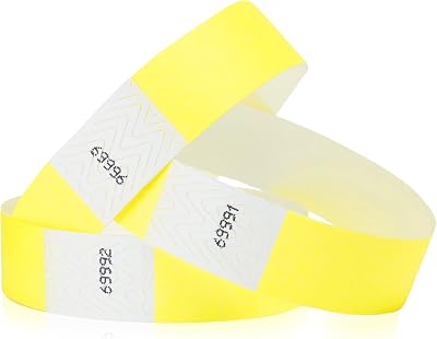 100 WristCo Neon Yellow Tyvek Wristbands for Events Tamper-Proof Design & Fluorescent Color Prevent Reuse Premium-Grade Bracelets for Hospital & Medical ID, Party & VIP Identification