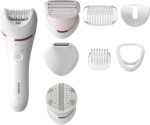 Philips Series 8000 Wet & Dry epilator with 8 accessories (Model BRE735/00)