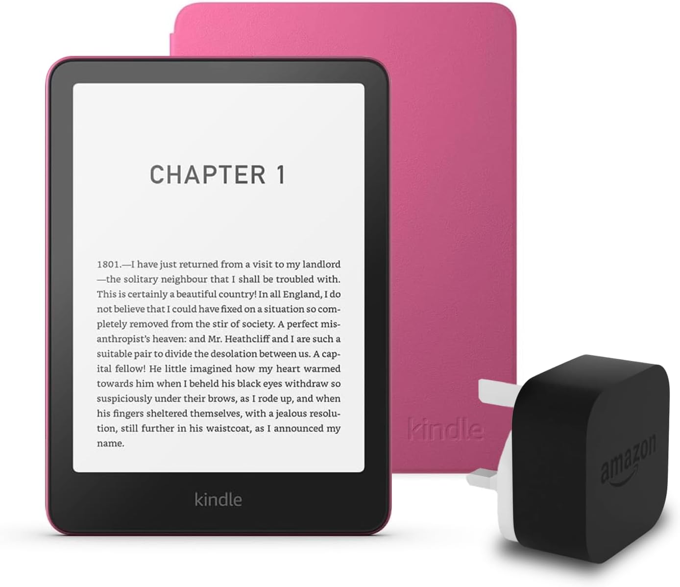 Kindle Paperwhite (2024 Release) 16 GB with ads, an Amazon Plant based Cover and an Amazon Powerfast 9W Power Adapter