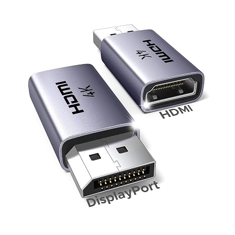 UGREEN 4K DisplayPort to HDMI Unidirectional Adapter, 2-Pack Passive