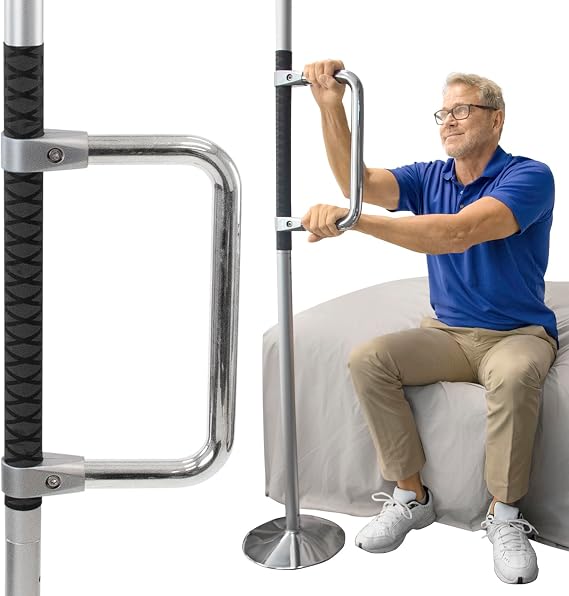 Vive Floor to Ceiling Grab Bar - Stand Assist Aid for Elderly - Shower Bar