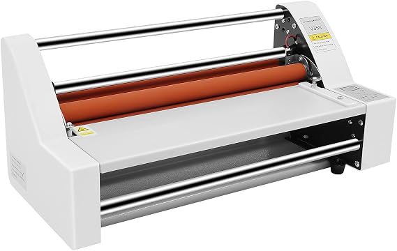 V350 Hot Cold Roll Laminator, 110V 700W Electronic Temperature Control Laminating Machine with Tension Adjustment Knobs for Various Types Such as Cross-Patterned Films 20.87 x 8.27 x 8.66 Inch