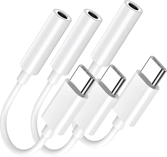 LIEZHUA 3 Pack USB Type C to 3.5mm Female Headphone Jack Adapter, USB C to Aux Audio Dongle Cable Cord Compatible with iPhone 15 Series, Galaxy S24/S23 Ultra, More Type-C Devices