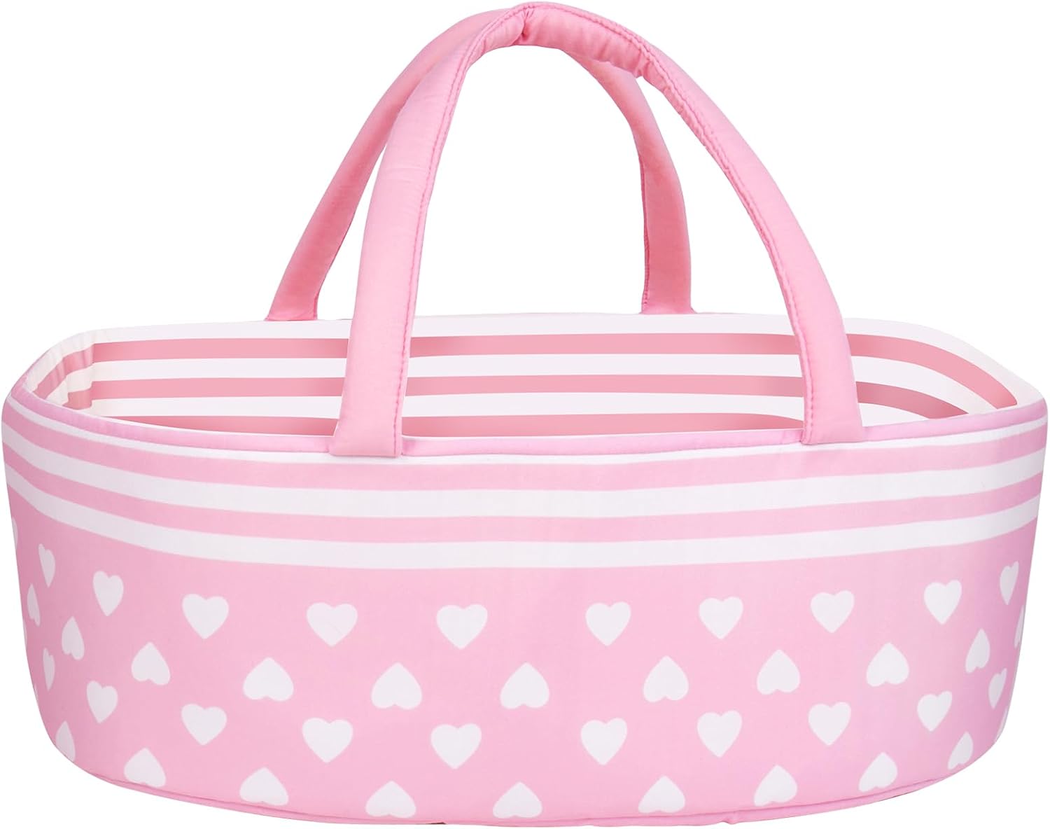 AORI Reborn Baby Dolls Bassinet - Foldable Doll Crib Bed Soft Doll Carrier Accessories with Handle for 17-22 Inches Newborn Baby Girls Pink
