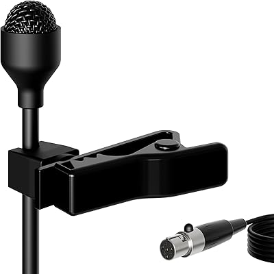 J K MIC-J 044 Lavalier Lapel Clip On Omni-Directional Condenser Microphone Compatible with Shure Wireless Transmitter Mini XLR TA4F Connector