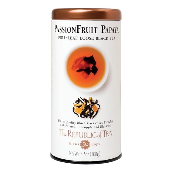 The Republic of Tea Black Full-Leaf Loose Tea (Passionfruit Papaya Black, 3.5 oz)