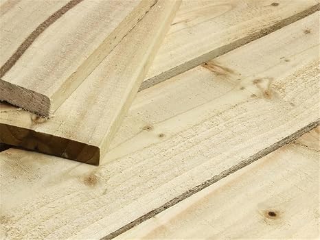eDecks Rough Sawn Timber - Pressure-Treated Kiln Dried Softwood - (L) 4800mm x (W) 100mm x (T) 20mm - For Home DIY, Garden Projects, Wall Cladding, Joinery - Pack of 30