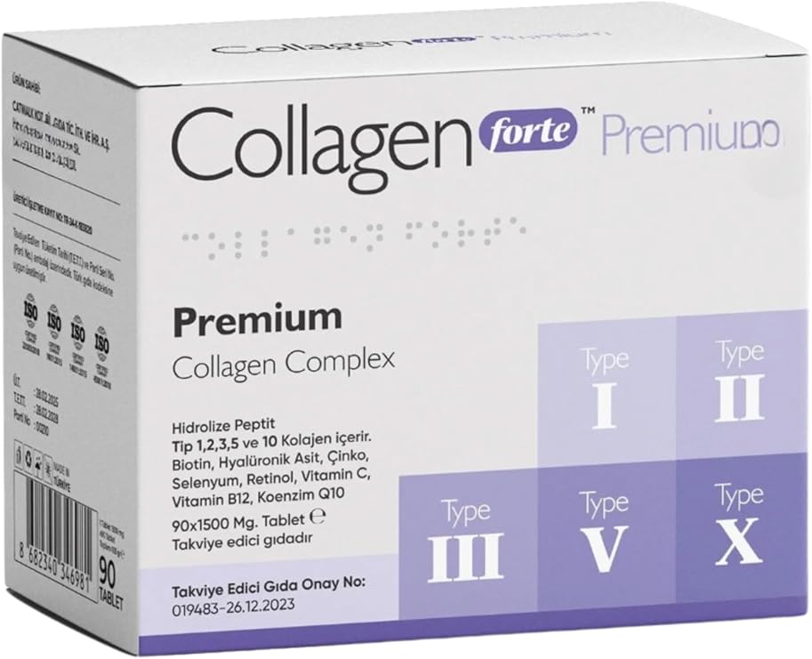 Collagen Forte Platinum 5 Tip Kolajen, Biotin, Cinko, Selenyum, Retinol, C Vitamini, Vitamin B12, Koenzim Q10