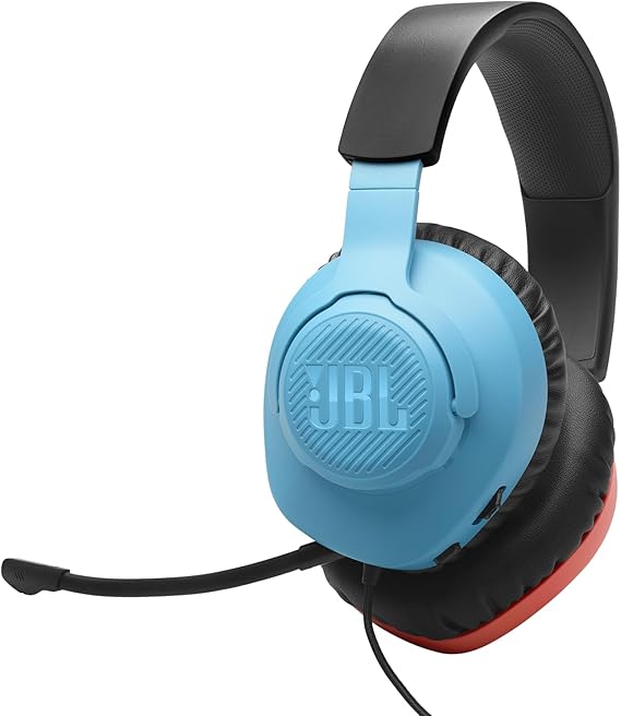 JBL Quantum 100N, Wired Over-Ear Gaming Headset, Blue/Red