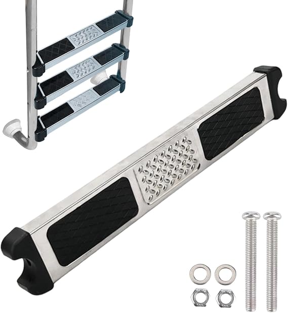Pool Ladder Steps Replacement 1.9 Inch Stainless Steel Non Slip with Bolts
