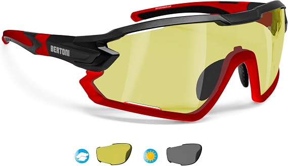Bertoni Sport Sunglasses Polarized Photochromic Cycling MTB Running QUASAR