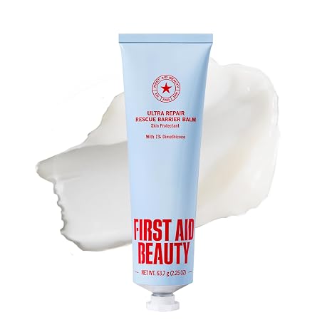 First Aid Beauty Ultra Repair Rescue Barrier Balm, 2.25 oz | 1% Dimethicone OTC Skin Protectant, Fragrance Free, Relieves Dry, Red, Cracked & Irritated Skin, Sensitive Skin Safe