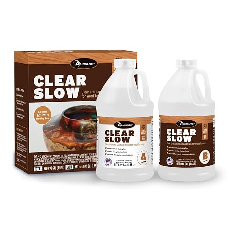 Alumilite Clear Slow Casting Resin, 8 lb, Perfect for Woodturning