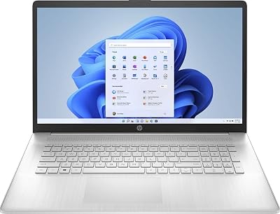 HP 17-CP000 Laptop 2022 17.3 FHD 1920 x 1080 Display AMD Ryzen 5 5500U, 6-core, AMD Radeon Graphics, 8GB DDR4, 512GB SSD, Wi-Fi 5, Bluetooth 5, 720p HD Camera, Windows 11 Home HDMI v1.4 Silver