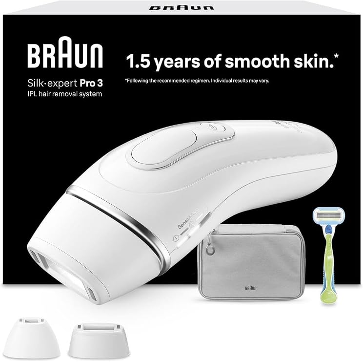 Braun Silk·expert Pro 3 IPL Tüy Alma Sistemi, PL3122, Çanta, Gillette Venus ve 2 Başlık ile
