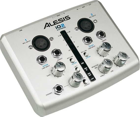 Alesis IO2 Express | 2-Channel USB Recording Interface with 48V Phantom Power (24-bit / 48 kHz)