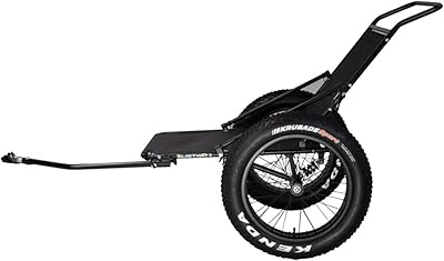QuietKat Two Wheel Game Cart, FatTire Off Road Cargo Trailer for Extra Storage While Hunting, Fishing, Exploring Backcountry, Three-Way Adjustable Rack Angle 20 x 4 WheelsTires, Black