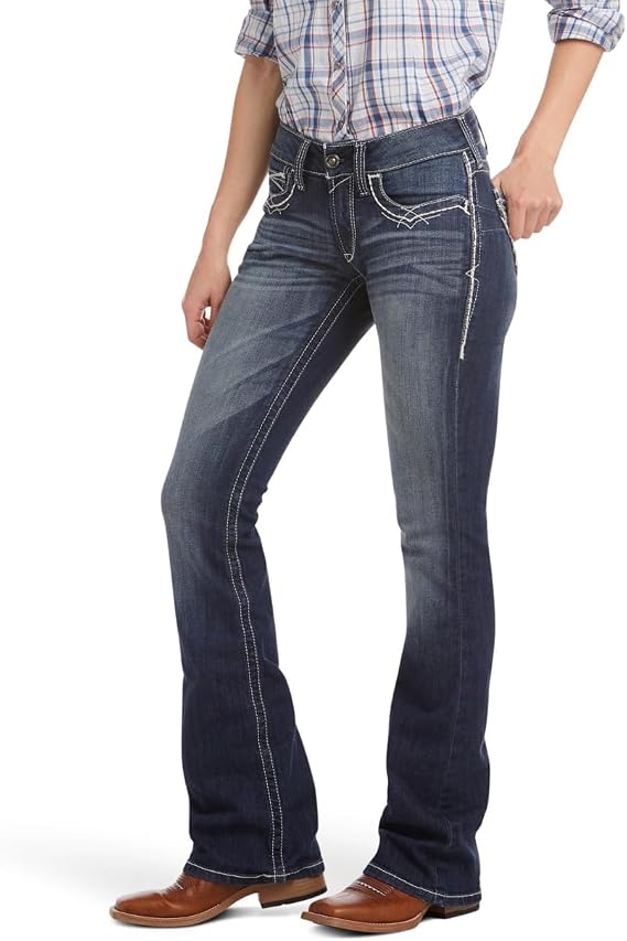Ariat Women's R.E.A.L. Mid Rise Stretch Entwined Boot Cut Jean