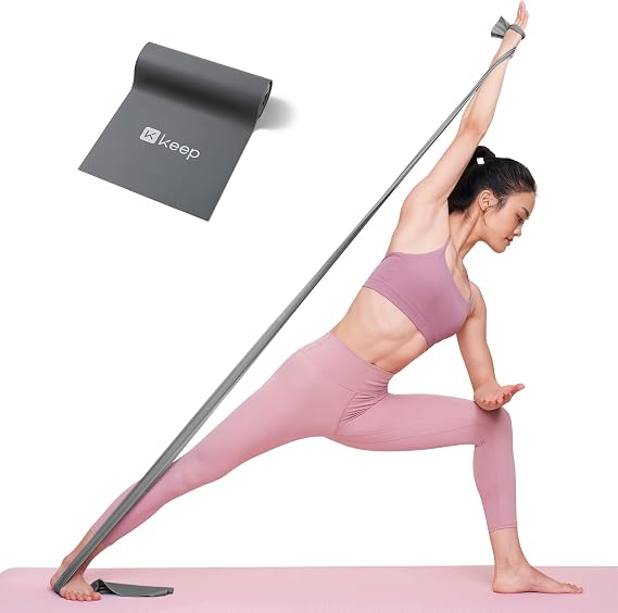 KEEP Resistance Bands for Working Out, Exercise Bands for Legs and Booty, Natural Latex Workout Bands for Women and Men, Stretch Bands for Exercise, Physical Therapy, Fitness, Pilates, 25LB, Grey