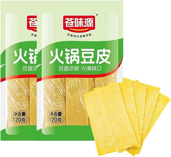 DAMAICHUHAI Hot Pot Bean Curd Sheets – Traditional Tofu Skin 2-Pack (2 x 120g) | The Ultimate Dipping Delight for Your Hot Pot, Soups & Stews | High-Protein Vegan Ingredient