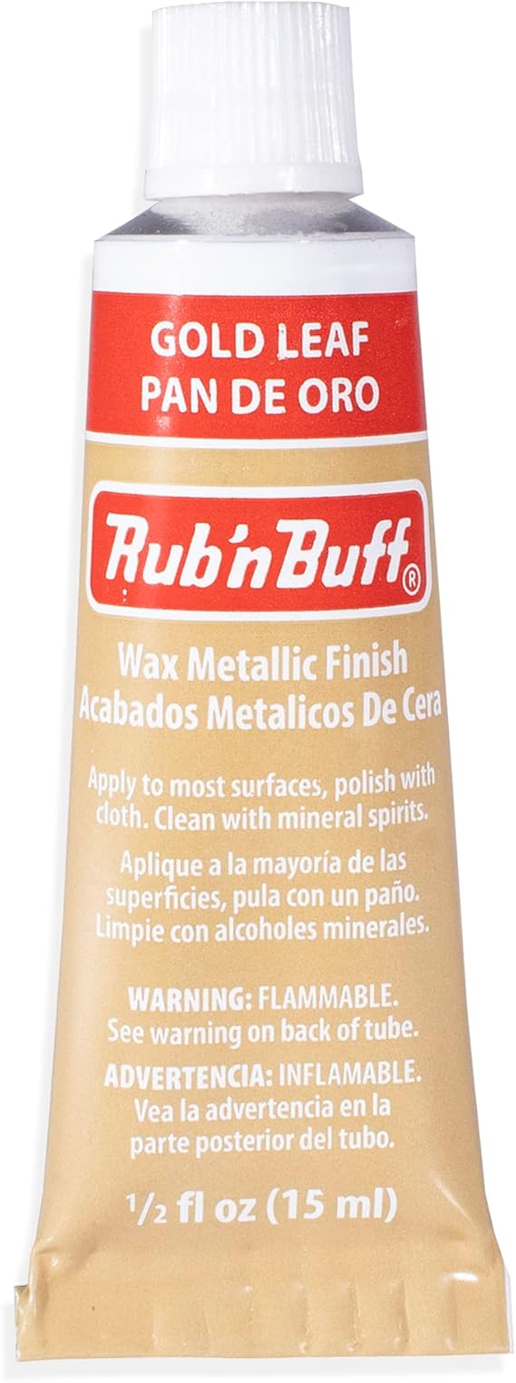 AMACO Rub n Buff Wax Metallic Finish - Rub n Buff Gold Leaf 15ml Tube - Versatile Gilding Wax for Finishing Furniture Antiquing and Restoration - Rub and Buff Colors Single Tube