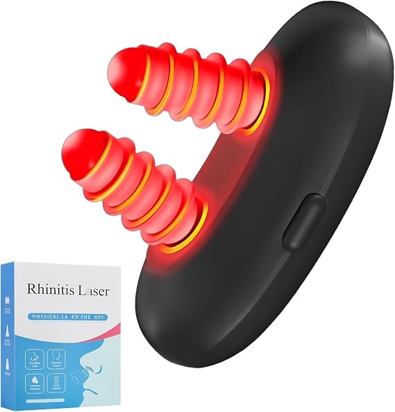 RespiRelief Red Light Nasal Therapy Device,Respi-Relief Nasal Red Light Therapy,Portable Infrared Light Therapy Instrument,Physiotherapy Nasal Soothing Device for Nose Nasal Clearing Device (Black)