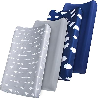 Changing Pad Cover, Diaper Changing Pad Covers 4 Pack, Fitted Baby Changing Table Sheets for 3216 Change Table Pad, Cradle & Bassinet Sheets for Boys & Girls, Soft & Breathable