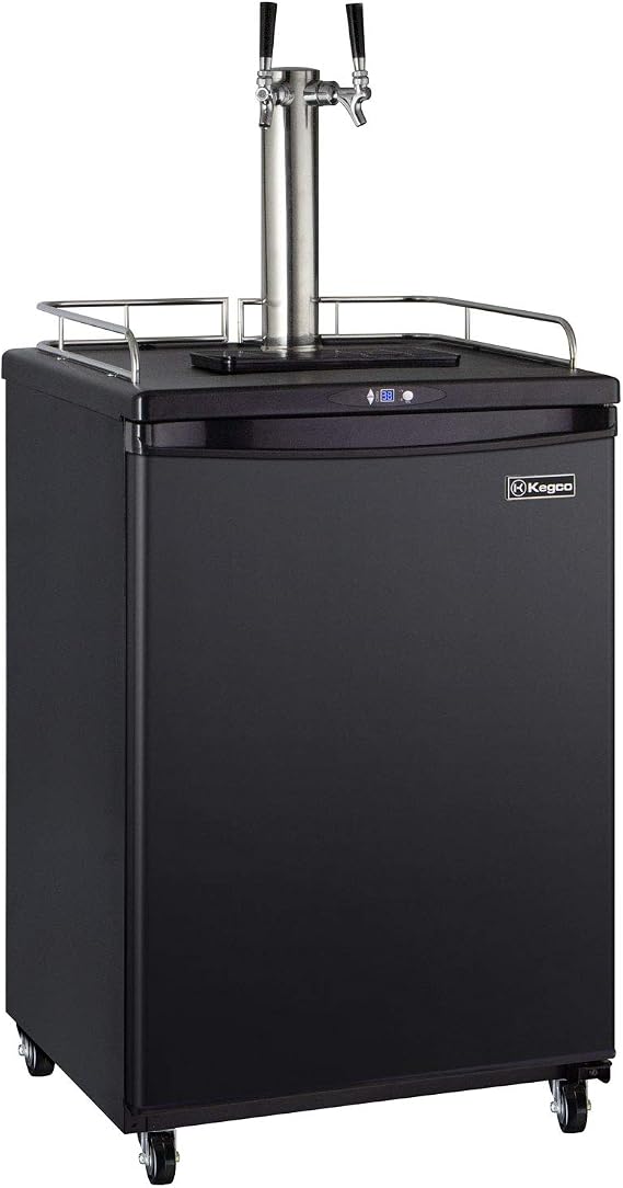 Kegco Keg Dispenser, Black, 2 Tap