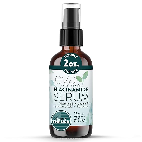 Niacinamide 5% Serum for Face B3 Pore Minimizer, Acne Treatment & Dark Spot Corrector with Hyaluronic Acid, Vitamin E, Aloe & Neem Anti-Aging, Non-Greasy, Hydrating, 2oz