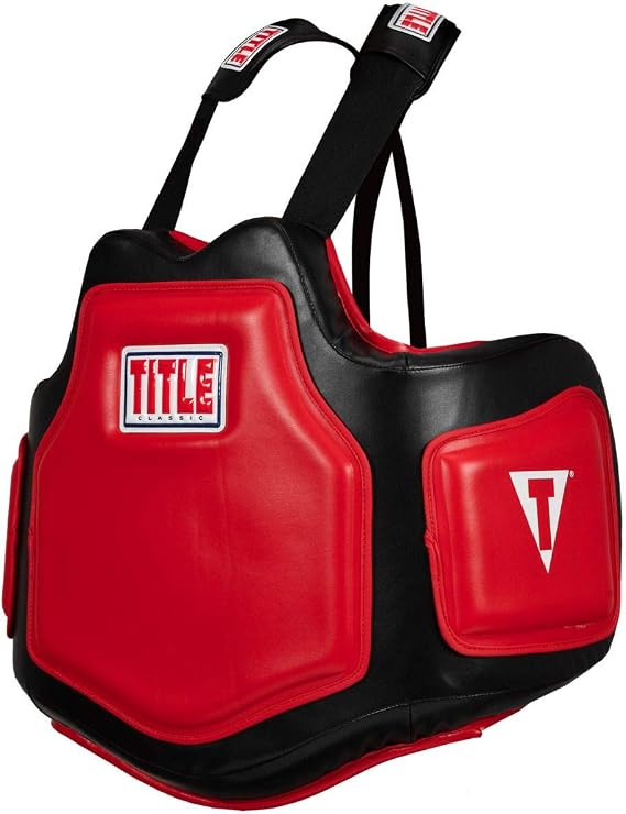 TITLE Boxing Classic Command Body Protector 2.0, Black/Red - Boxing Body Pad, Boxing Equipment