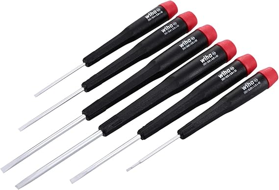 Wiha 26090 Precision Slotted Screwdriver with Precision Handle, 6 Piece Set, multi, one size | Multi, One Size