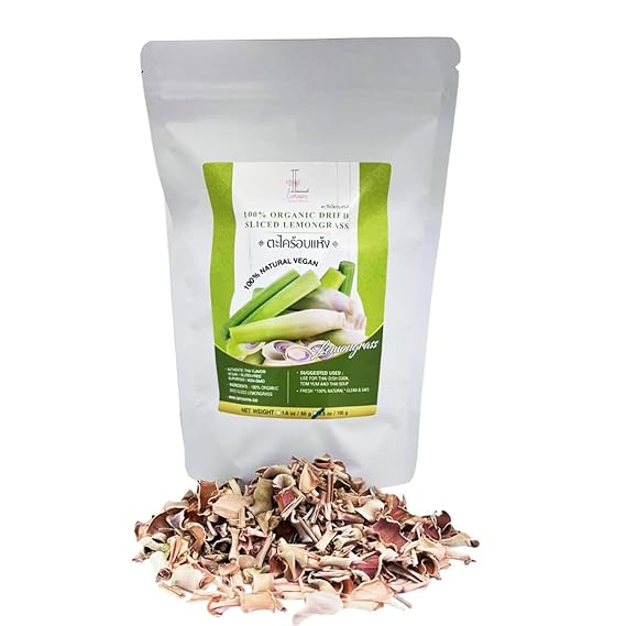 Lemongrass from Organic Thailand Farm, Premium Grade, 3.5 oz (100g), Lemon Grass for Tea, Drink And Food. Strong aroma and vibrant flavor.