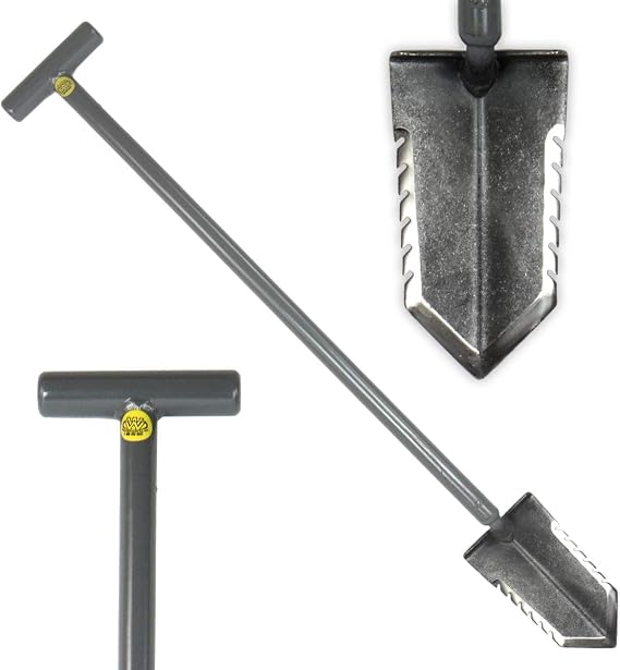 T- Handle 36" Heavy Duty Metal Detector Shovel Double Serrated Blade