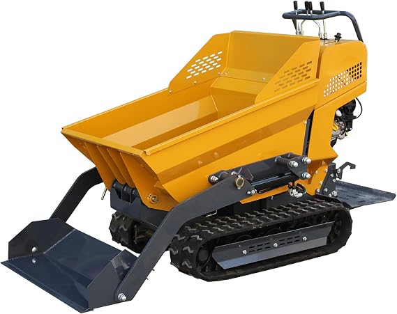 MMS 1100Lbs Capacity Track Wheelbarrow 208cc 6.5HP RATO Engine Tracked Dumper with Front Shovel/Hydraulic Dumping, Material Hauler, Garden Dump Cart