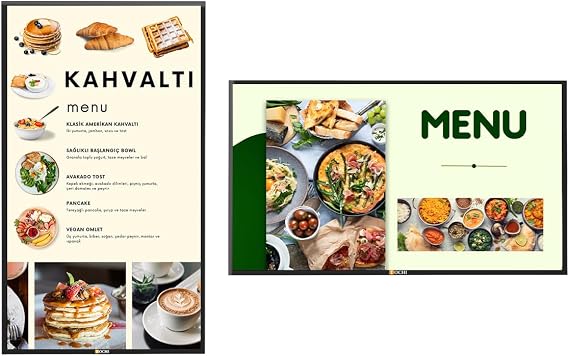 Digital Menu Board Ekran Duvara Monte Yüksek Parlaklık FULL HD 7/24 Reklam & Vitrin Ekranı