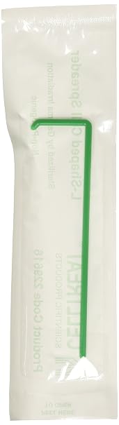 Celltreat 229616 Polypropylene L-Shaped Cell Spreader, Sterile, 145mm Length, Green (Case of 100)