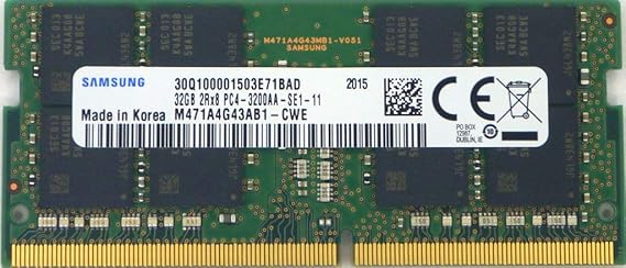 32GB DDR4 3200MHz PC4-25600 1.2V 2Rx8 260-Pin SODIMM Laptop RAM Memory Module M471A4G43AB1-CWE...