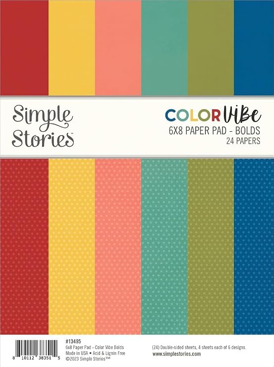 Simple Stories Double-Sided Paper Pad 6"X8" 24/Pkg-Color Vibe Bolds
