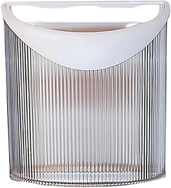 Trash Can Clear Plastic Trash Can Without Lid,Open Top Stripe Garbage Can with Handle,Pressure Ring Garbage Bin for Kitchen Bathroom Wastebasket (Color : White)