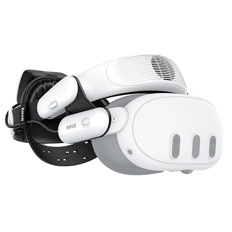 AMVR BS1 Battery Head Strap with Fan, Compatible with Meta Quest 3/3S